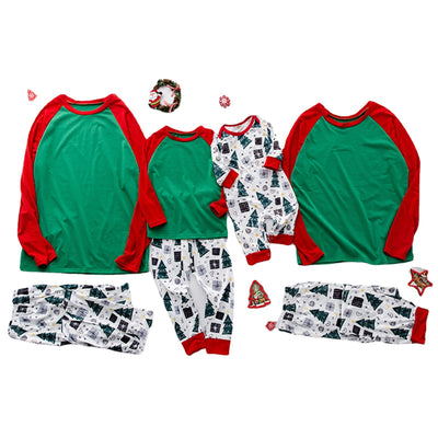 Christmas Homewear Parent-child Clothing Printed Raglan Sleeve Homewear